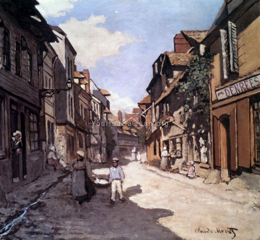 Rue De La Bavolle, Honfleur - 克劳德·莫奈